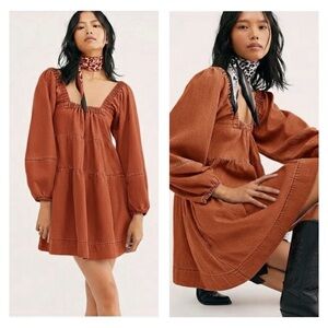 Free People Lou Jean Dress In Rust